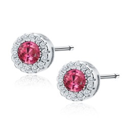 Cercei argint cu piatra rosie DiAmanti Z1128ER_RU-DIA (Argint 925‰ 1,4 g.)